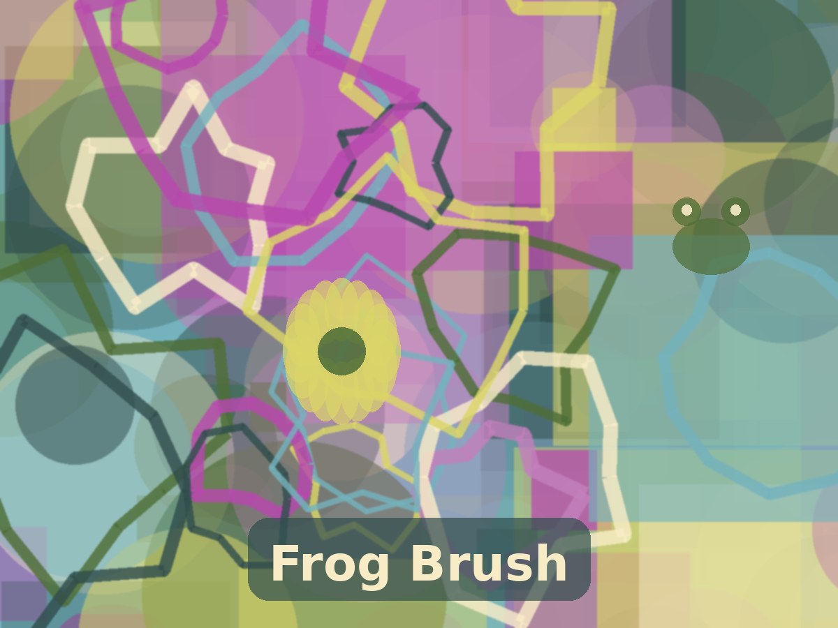 Paint brush with frog colors